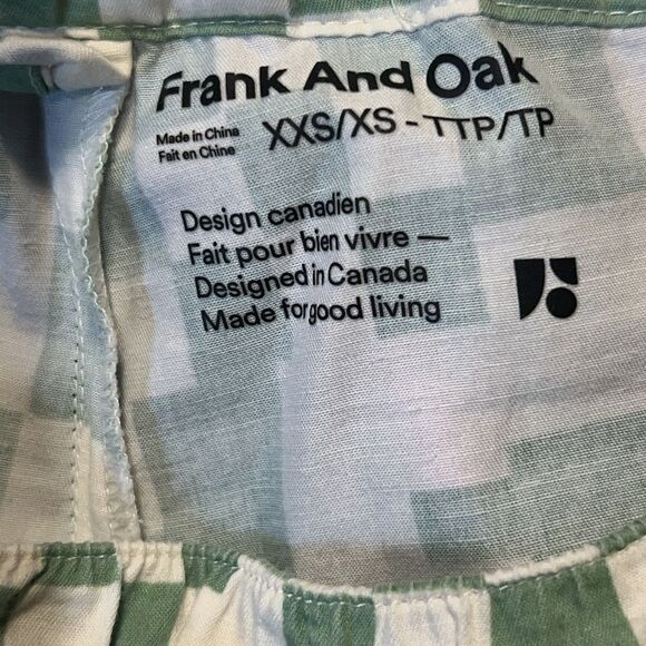 FRANK AND OAK Green Checkered Scandinavian Unisex Pajama Pants-XXS - Picture 9 of 10